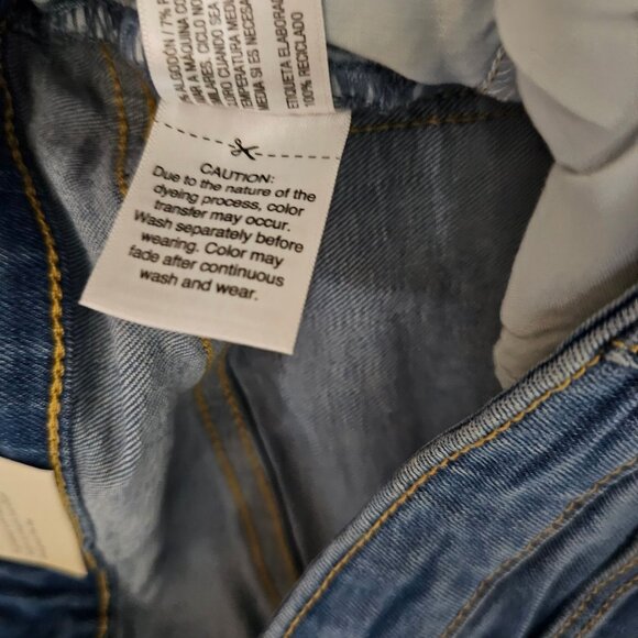 Universal Thread High-Rise Skinny Jeans Womens Size 14 Patchwork Detail Blue Den - Picture 10 of 13